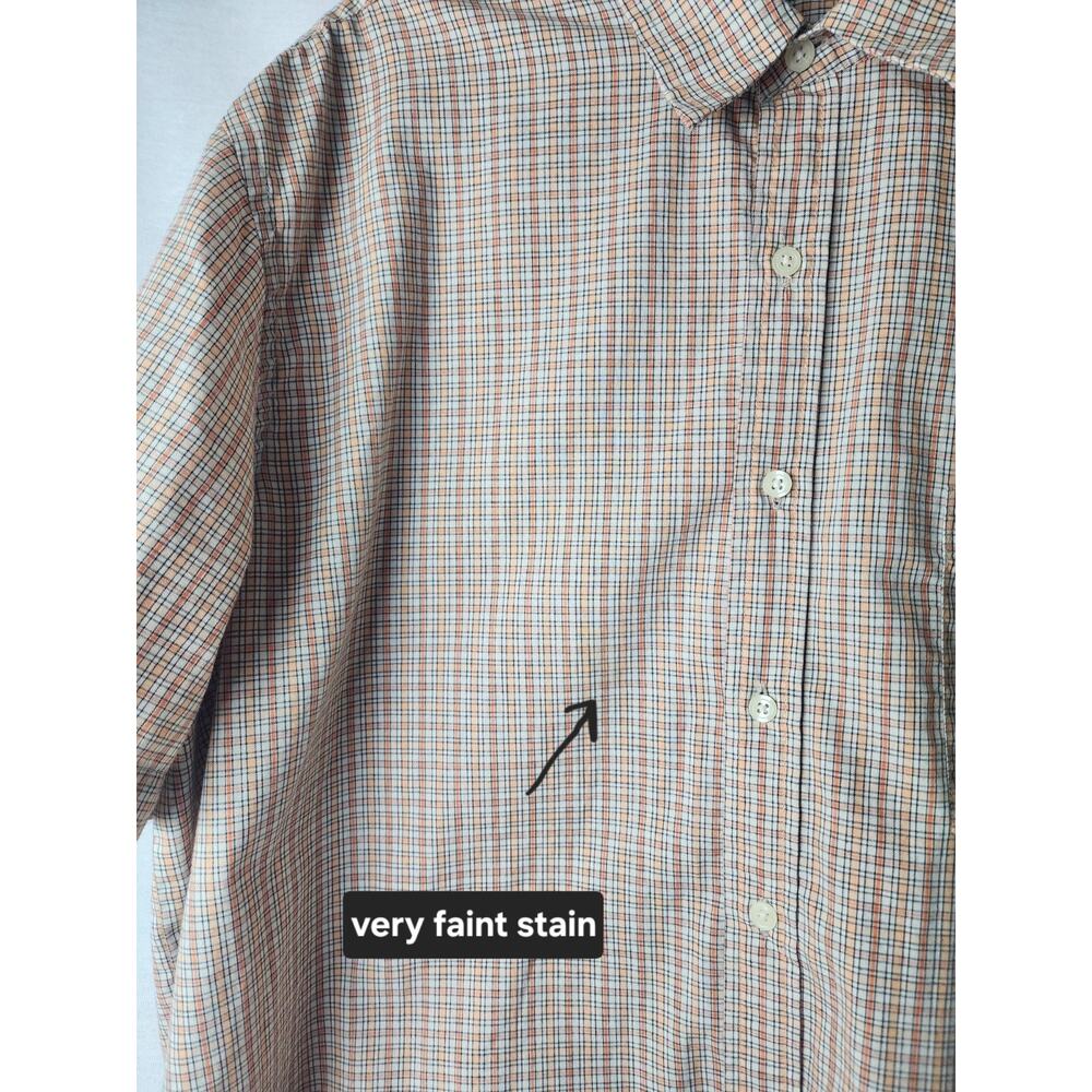 Cherokee Men's XL Orange Plaid Button Up Short Sleeve Shirt Retro Country Cotton - Picture 6 of 13